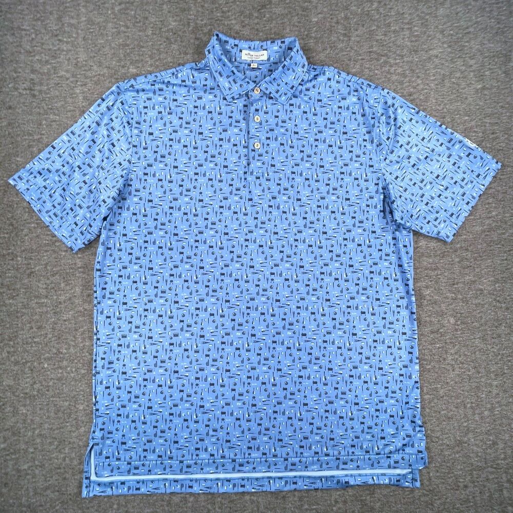 Peter Millar Landmark Tailgate Polo Large Blue Dallas Country Club Golf Shirt - Picture 11 of 12